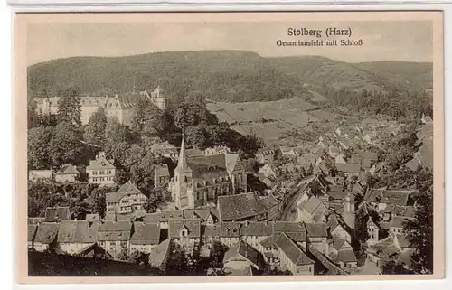 43174 Ak Stolberg Harz Gesamtansicht mit Schloß um 1930