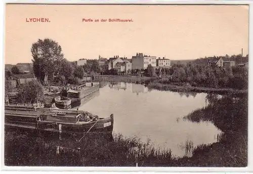 43173 Ak Lychen Partie an der Schiffbauerei um 1910