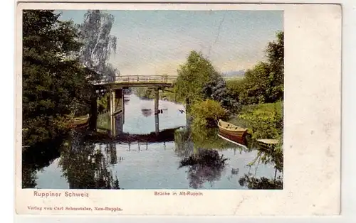 43144 Ak Ruppiner Schweiz Brücke in Alt-Ruppin um 1910