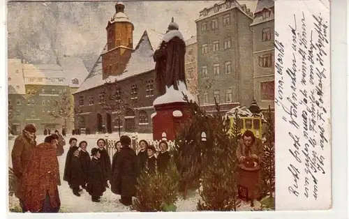 43143 Ak Jena Marktplatz im Winter 1921