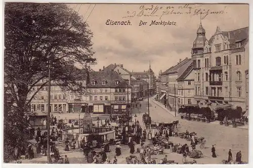 43138 Ak Eisenach der Marktplatz mit Ständen 1906