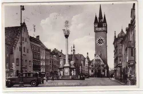 43121 Ak Straubing in Niederbayern Theresienplatz 1938