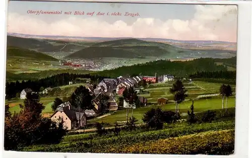 43084 Ak Oberpfannenstiel mit Blick auf Aue 1918