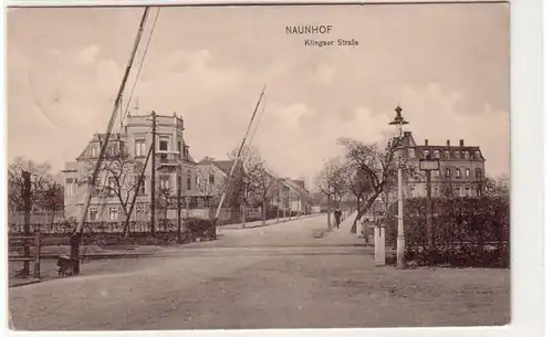 43072 Ak Naunhof Klingaer Straße Bahnübergang 1913