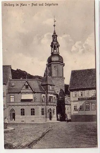 43063 Ak Stolberg dans le Harz Post et la tour Seiger 1936