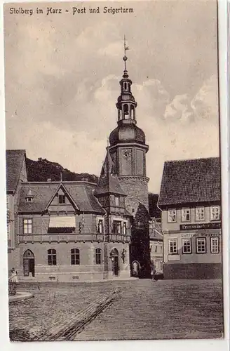 43063 Ak Stolberg im Harz Post und Seigerturm 1936
