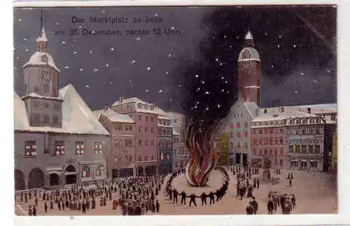 43025 Neujahrs Ak Marktplatz zu Jena 1907