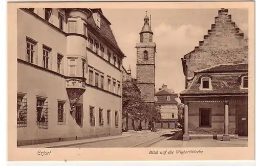 42990 Ak Erfurt Vue sur l'église Wigbertik vers 1930