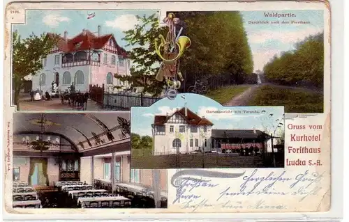 42963 Ak Salutation du Kurhotel Forsthaus Lucka S.-A. 1907