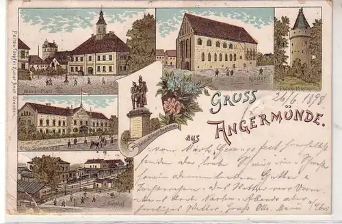 42946 Ak Lithographie Gruß aus Angermünde 1899