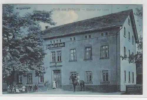 42892 Ak Gruß aus Zetteritz Gasthof zur Liebe 1918