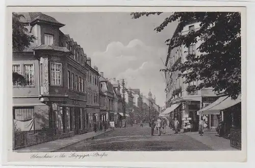 42883 Ak Glauchau in Sa. Leipziger Strasse um 1945