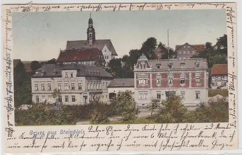 42857 Ak Salutation en Steinpleiss Vue de la localité 1906