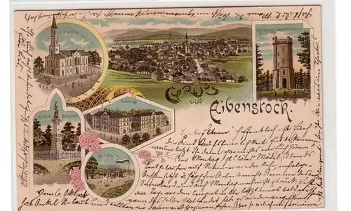 42824 Ak Lithographie Gruss aus Eibenstock 1897