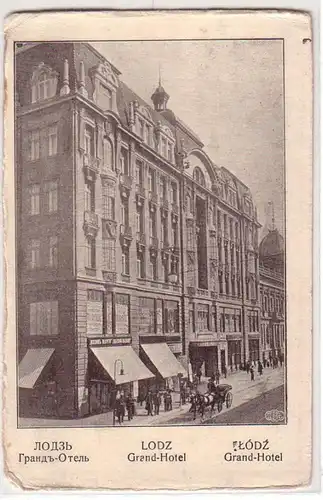 42819 Ak Lodz Pologne Grand Hôtel vers 1920