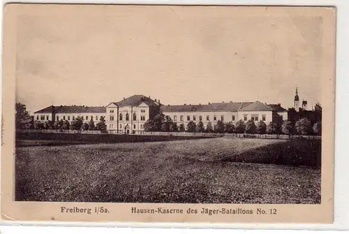 42807 Ak Freiberg Kaserne Jäger Bataillons Nr.12, 1909
