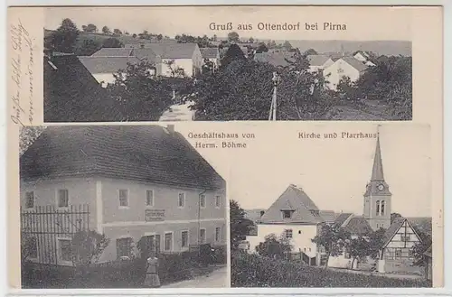 42772 Mehrbild Ak Gruß aus Ottendorf bei Pirna 1916