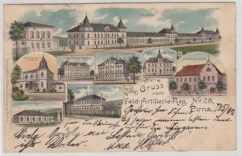 42757 Ak Lithographie Gruß aus Pirna 1903