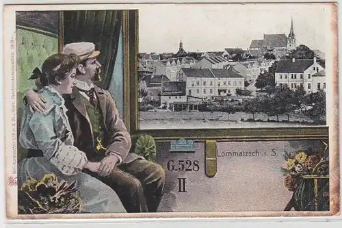 42744 Zugabteil Ak Lommatzsch in Sachsen 1908