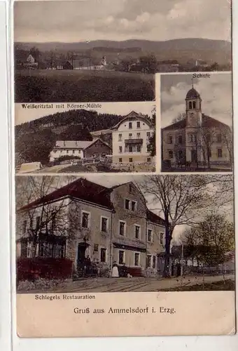 42741 Ak Gruß aus Ammelsdorf im Erzgebirge 1910