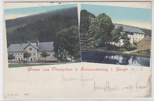 42737 Ak Gruß aus Oberpöbel bei Schmiedeberg 1913