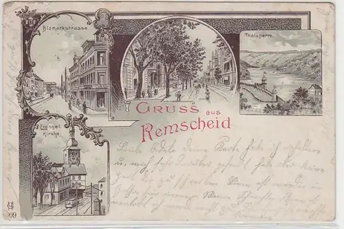 42727 Ak Lithographie Gruß aus Remscheid 1903