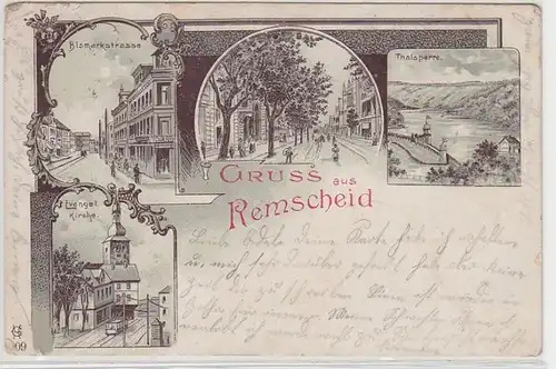 42727 Ak Lithographie Salutation de Remscheid 1903