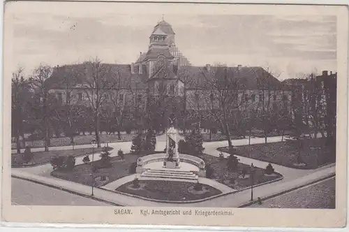 42725 Sagan kgl. Amtsgericht und Kriegerdenkmal 1915