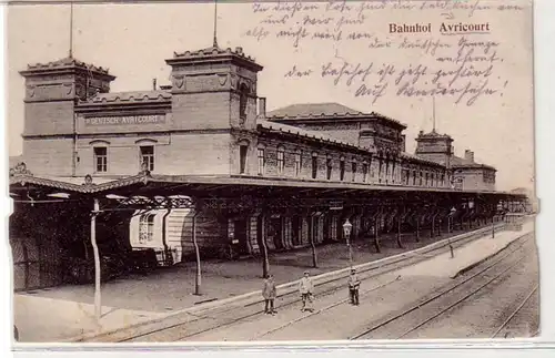 42707 Ak Gare ferroviaire allemande Avricurt Lorraine 1915