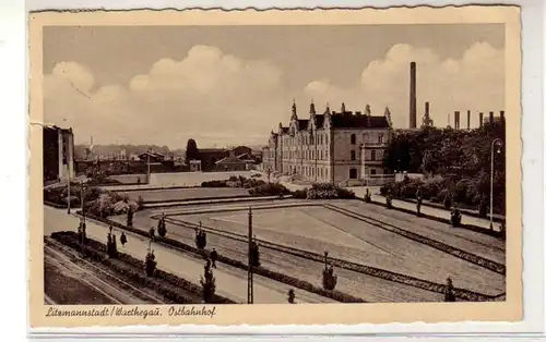 42689 Ak Lithmannstadt Warthegau Ostbahnhof 1941