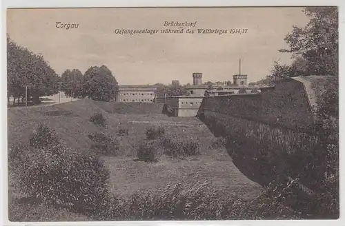42638 Ak Torgau Brückenkopf Gefangenenlager im 1. WK