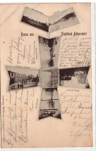 42637 Mehrbild Ak Gruß aus Stahlbad Albersdorf Gasthof usw. 1900