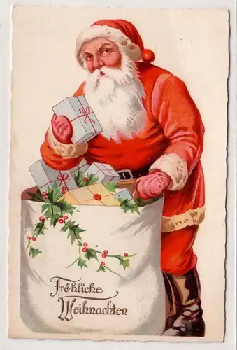 42589 Weihnachts Ak mit Weihnachtsmann um 1930