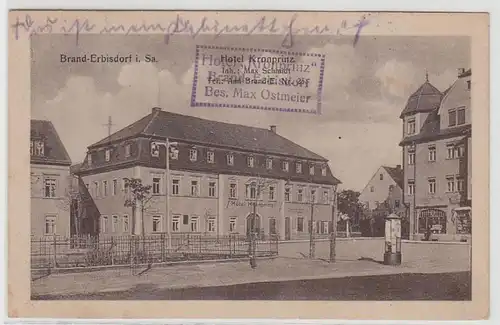 42547 Ak Brand Erbisdorf Hotel Kronprinz 1921
