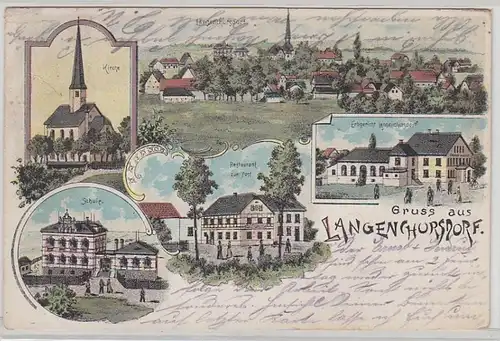 42523 Ak Lithographie Gruß aus Langenchursdorf um 1910