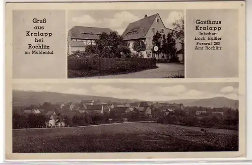 42504 Ak Gruß aus Kralapp bei Rochlitz Gasthaus um 1940