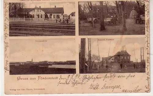 42499 Mehrbild Ak Gruß aus Förderstedt Postamt usw.1899