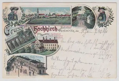 42461 Ak Lithografie Hochkirch Bahnhof Pommritz 1902