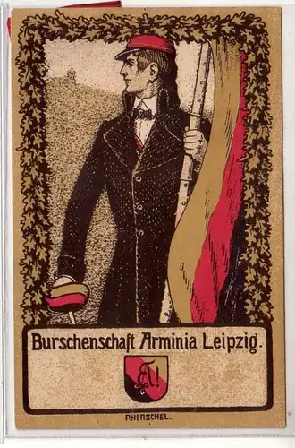 42411 Ak Studentika Burschenschaft Arminia Leipzig 1914