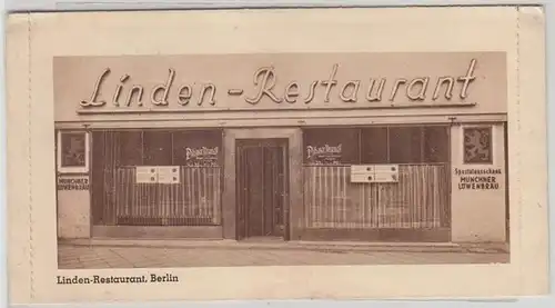 42398 Cartes Berlin Linden Restaurant vers 1930