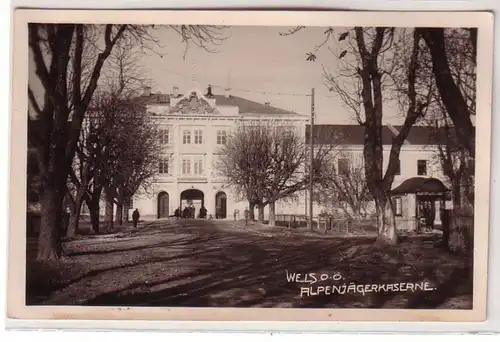 42341 Ak Wels in Oberöstereich Alpenjägerkaserne um 1940