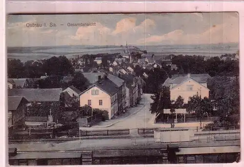 42315 Ak Ostraus in Sachsen Vue d'ensemble 1915