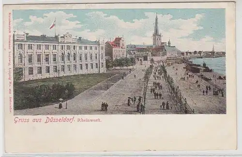 42284 Ak Gruss de Düsseldorf Rheinwerft vers 1900