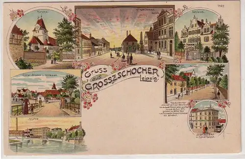 42283 Ak Lithografie Gruss aus Grosszschocher um 1910