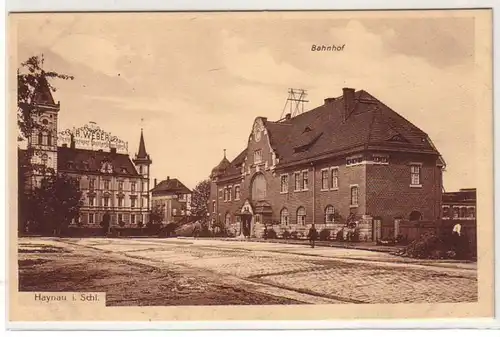 42267 Feldpost Ak Haynau in Schlesien Bahnhof 1915