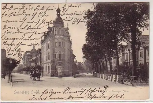 42259 Ak Sonneberg Georgstraße & Coburger Allee 1906