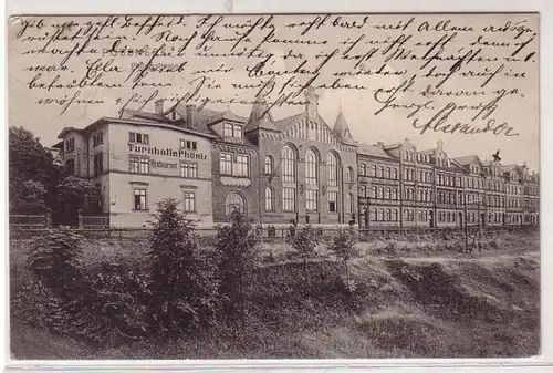 42252 Ak Pössneck Phönixstrasse avec gymnase 1911