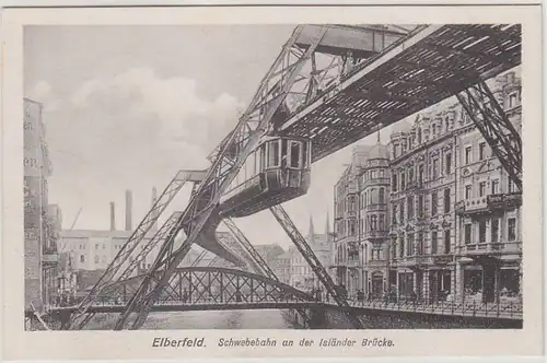 42233 Ak Elberfeld Schwebebahn Isländer Brücke um 1940