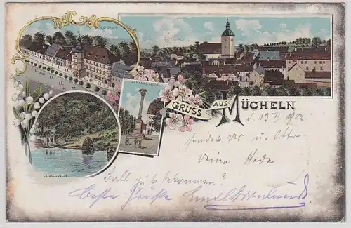 42207 Ak Lithografie Gruss aus Mücheln 1902