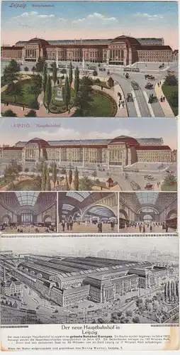42192/3 Ak Leipzig Ansichten vom Hauptbahnhof um 1930